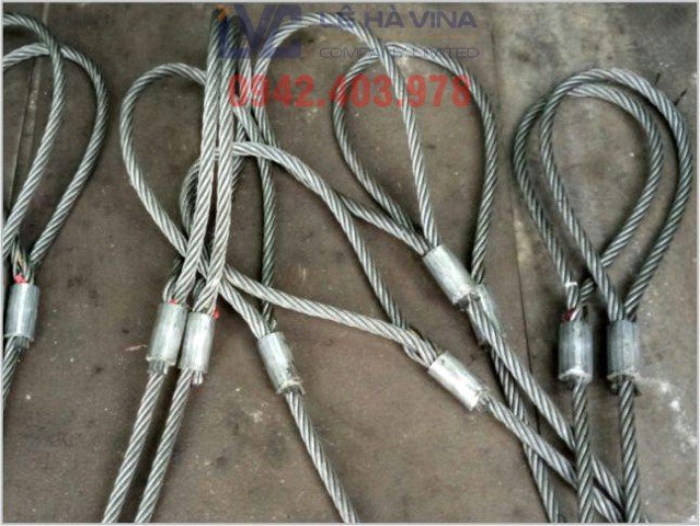 Cáp thép, cáp thép bấm chì, gia công cáp thép bấm chì, làm sling cáp thép, gia công cáp thép, cáp thép