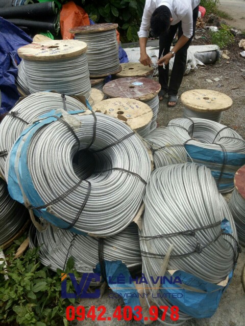 cáp bọc nhựa, cáp thép bọc nhựa, cáp thép, cáp thép xây dựng, cáp bọc nhựa có đầu bấm chì