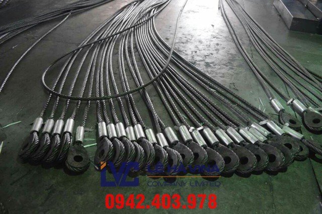 Sling cáp thép, cáp thép kẹp chì, sling cáp, cáp thép, cáp thép Lê Hà