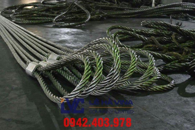 Sling cáp thép, cáp thép kẹp chì, sling cáp, cáp thép, cáp thép Lê Hà