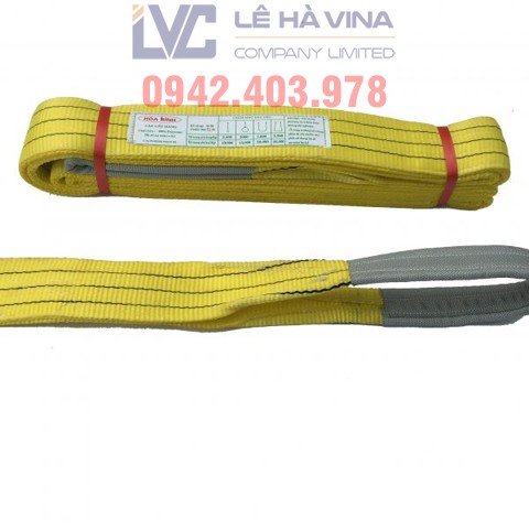 Cáp vải cẩu hàng, cáp dù, cáp bạt, dây vải nâng hàng, dây cẩu vải, cáp bẹ, Lê Hà Vina, cấu tạo của cáp vải cẩu hàng, sử dụng cáp vải cẩu hàng, Công ty TNHH Lê Hà VINA