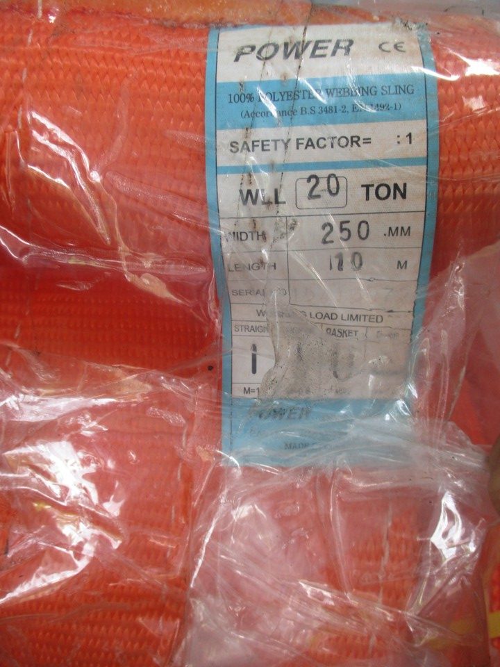 Cáp vải Trung Quốc bản tròn 20 tấn, Cáp vải Trung Quốc, Cáp vải, Cáp vải Trung Quốc bản tròn, cáp cẩu vải, cáp vải bản dẹt Trung Quốc, cáp vải bản dẹt