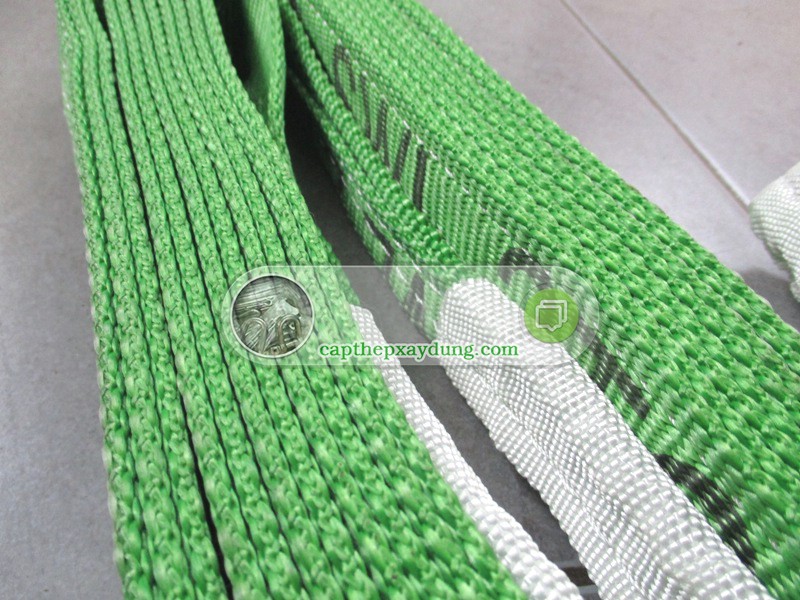 Cáp vải, Cáp vải 2 tấn, Cáp vải bản dẹt 2 tấn, Dây cáp vải cẩu hàng 2 tấn Trung Quốc, Lê Hà Vina, Sản phẩm cáp vải bản dẹt 2 tấn
