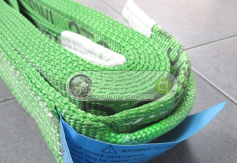 Cáp vải, Cáp vải 2 tấn, Cáp vải bản dẹt 2 tấn, Dây cáp vải cẩu hàng 2 tấn Trung Quốc, Lê Hà Vina, Sản phẩm cáp vải bản dẹt 2 tấn