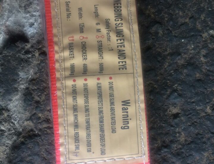 Cáp vải Trung Quốc bản dẹt 5 tấn, Cáp vải cẩu hàng, Cáp vải cẩu hàng bản dẹt, Cáp cẩu hàng Trung Quốc, Cáp vải cẩu hàng 5 tấn