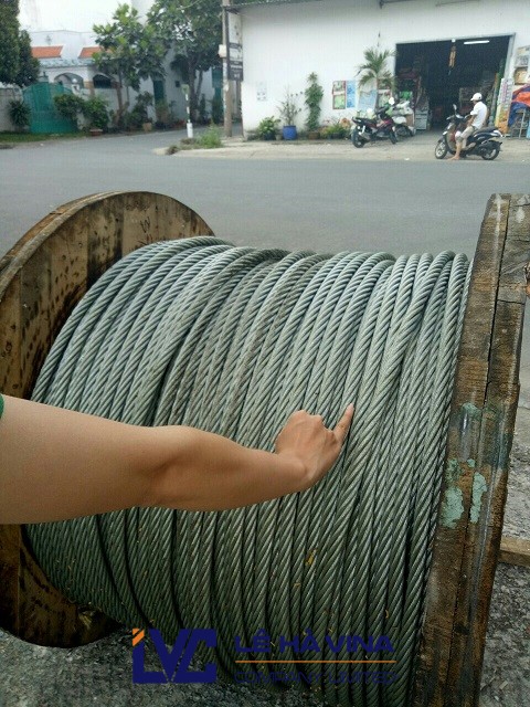 Cáp thép mạ kẽm 28mm, Cáp thép mạ kẽm phi 28, cáp thép mạ kẽm, Giá của cáp thép mạ kẽm, Lê Hà Vina
