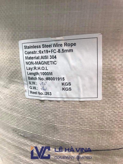 Cáp inox 3,5mm 6x19, Cáp inox trang trí, Cáp inox 3,5mm 6x19 là gì, Cấu tạo của cáp inox, Công ty TNHH Lê Hà Vina, Sản phẩm cáp inox
