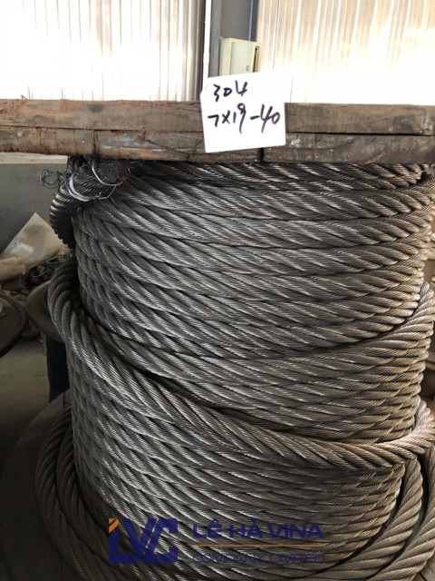 Cáp inox d20 7x19, Cáp inox D20 7x19 là gì, Dây cáp inox 20mm 7x19, Cáp inox 304 7x19 có những ưu điểm gì, Cáp inox phi 20, Lê Hà Vina