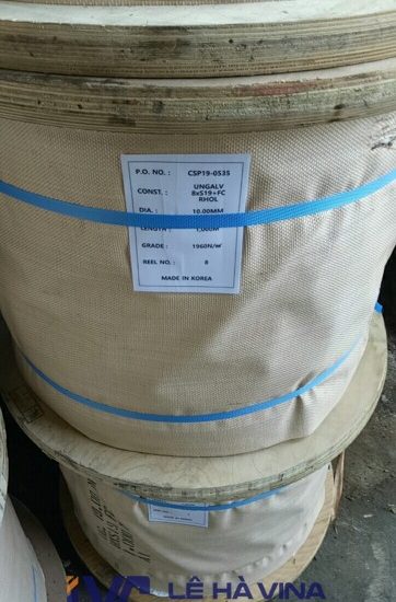 Cáp 6*36 Hàn Quốc, Cáp Hàn Quốc, Cáp tải thang máy 8*19, Công ty cung cấp cáp tải thang máy, Công ty TNHH Lê Hà Vina, Mua cáp tải thang máy
