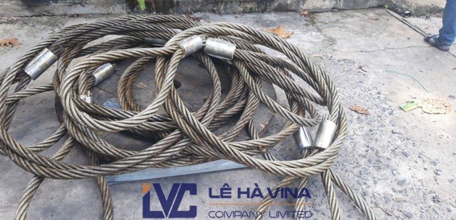Cáp thép bấm chì, Cáp thép thông thường, Công ty TNHH Lê Hà Vina, Dây cáp, Mua sling cáp thép bấm chì D38, Sling cáp thép bấm chì D38