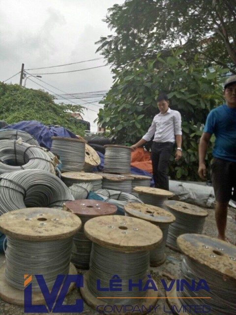 Lê Hà Vina, cáp thép mạ kẽm bọc nhựa, cáp thép mạ kẽm, bọc nhựa phi 8, cáp thép mạ kẽm phi 6, gia công bọc nhựa